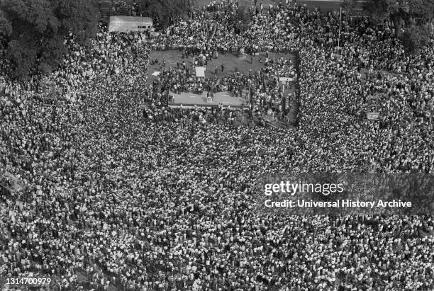 High Angle View of Crowd of Protesters at March on Washington for Jobs and Freedom, Washington, D.C., USA, photo by Marion S. Trikosko, August 28,...