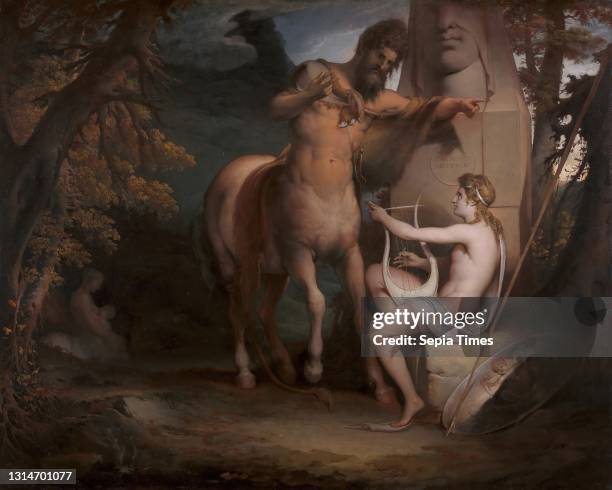 The Education of Achilles, James Barry, 1741–1806, Irish, ca. 1772, Oil on canvas, Support : 40 1/2 x 50 3/4 inches , art, centaurs, child, children,...