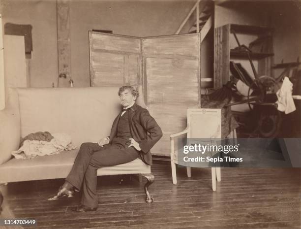 Whistler in his studio on the rue Notre-Dame-des-Champs, Paris, Paul François Arnold Cardon, called 'Dornac', 1859–1941, French Albumen print on...