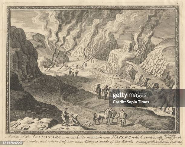 View of the Salfatara, a Remarkable Mountain Near Naples, Print made by unknown artist, , Published by John Bowles, 1701–1779, British, undated,...