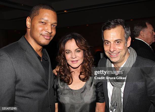 Composer Justin Ellington, Stockard Channing and Director Joe Mantello attend the opening night celebration for "Other Desert Cities" on Broadway at...