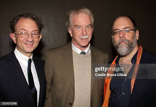 William Ivey Long, John Lee Beatty and David Zinn attend the opening night celebration for "Other Desert Cities" on Broadway at the Marriot Marquis...