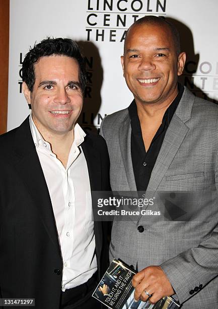 Mario Cantone and partner Jerry Dixon attend the opening night celebration for "Other Desert Cities" on Broadway at the Marriot Marquis on November...