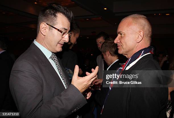 Jon Robin Baitz and Sting attend the opening night celebration for "Other Desert Cities" on Broadway at the Marriot Marquis on November 3, 2011 in...