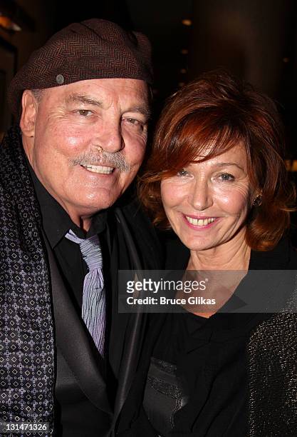 Stacy Keach and wife Malgosia Tomassi attend the opening night celebration for "Other Desert Cities" on Broadway at the Marriot Marquis on November...