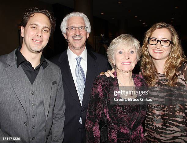 Thomas Sadoski, his parents and wife Kimberly Hope attend the opening night celebration for "Other Desert Cities" on Broadway at the Marriot Marquis...
