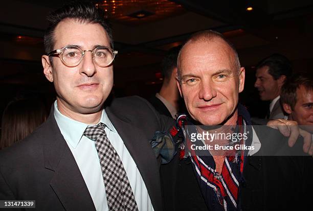 Jon Robin Baitz and Sting attend the opening night celebration for "Other Desert Cities" on Broadway at the Marriot Marquis on November 3, 2011 in...