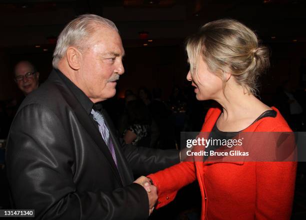 Stacy Keach and Renee Zellweger attend the opening night celebration for "Other Desert Cities" on Broadway at the Marriot Marquis on November 3, 2011...