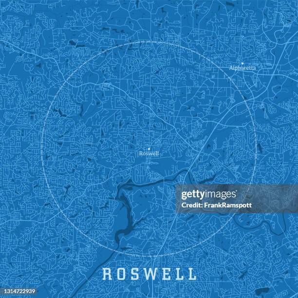roswell ga city vector road map blue text - alpharetta stock illustrations