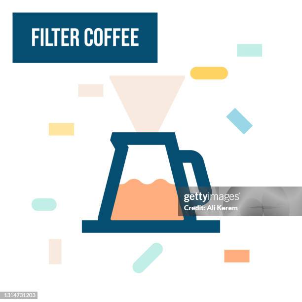 filter coffee icon colored design - empty coffee table stock illustrations
