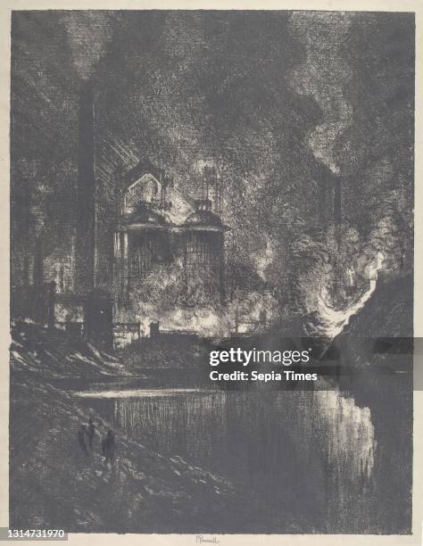 Joseph Pennell, , American, 1857 - 1926, The Lake of Fire, Charleroi, Belgium, lithograph.