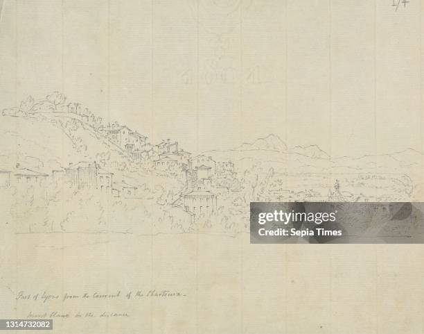 Part of Lyons From the Convent of the Chartreux, Mont Blanc in the Distance, Sir Robert Smirke the younger, 1781–1867, British, 1802-1804, Graphite...
