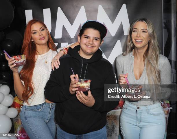 Jessa Hinton and Casey Fleishman attend the Grand Opening Of Everbowl At The W Hollywood held at Everbowl At The W Hollywood on April 22, 2021 in...