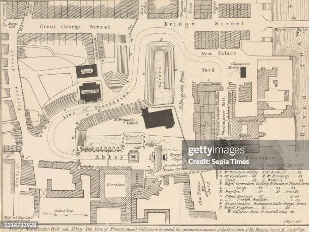 Plan of Westminster Abbey and Environs for the Coronation of George IV, James Wyld, 1790–1836, British, after James Wyld, 1790–1836, British...