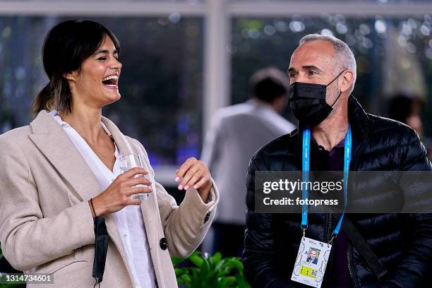 Thais Henriquez and Alex Corretja attend to the ATP Barcelona Open Banc Sabadell 2021 at Real Club De Tenis Barcelona on April 24, 2021 in Barcelona,...