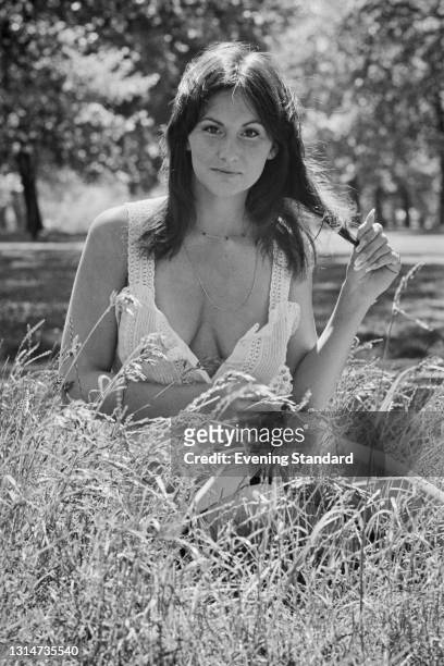 American pornographic actress Linda Lovelace , UK, 8th June 1974.