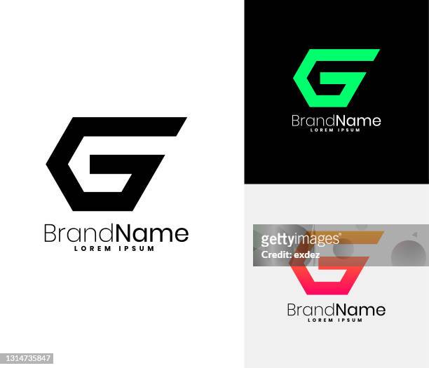 letter g logo set - as g stock illustrations