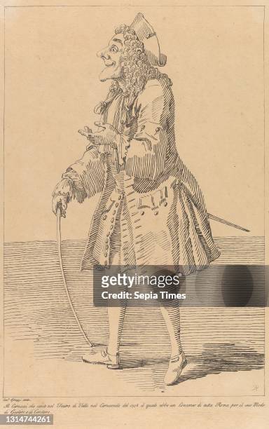 Actor, Arthur Pond, ca. 1705–1758, British, after Pier Leone Ghezzi, 1674–1755, Italian Sheet: 13 1/2 x 8 1/2in. .