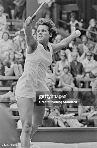 Australian tennis player Evonne Goolagong during the Wimbledon Championships in London, UK, June 1974. She reached the quarterfinals of the Women's...