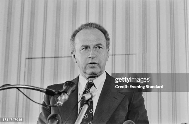 Israeli Prime Minister Yitzhak Rabin , UK, 1st July 1974.