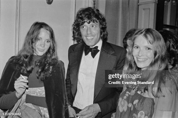 From left to right, American actress Tisa Farrow, British playwright Tom Stoppard and actress Mia Farrow attend the opening of a stage production of...