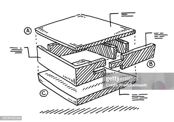 construction plan symbol drawing - instructions manual stock illustrations