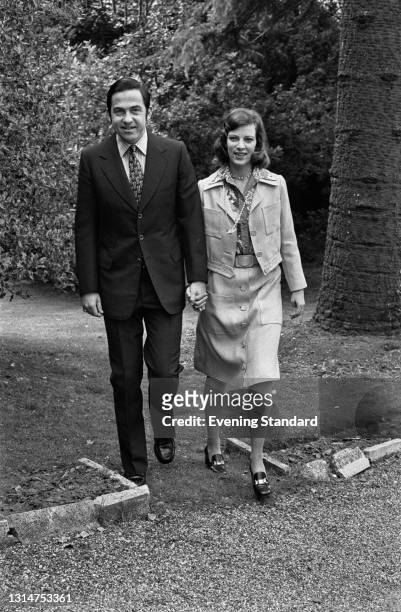 The former King Constantine II and Queen Anne-Marie of Greece, UK, 26th July 1974. They reigned in Greece until the abolition of the monarchy in 1973.