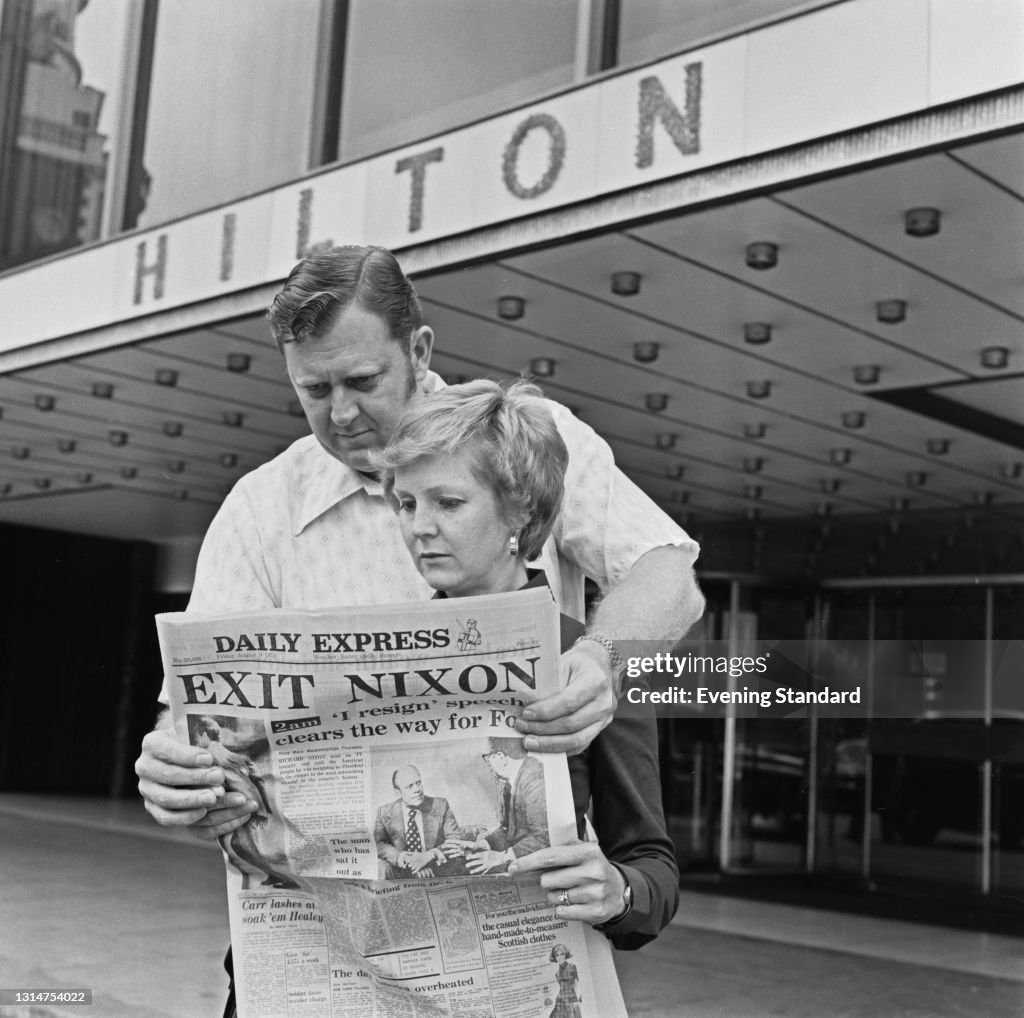 Headline 'Exit Nixon'