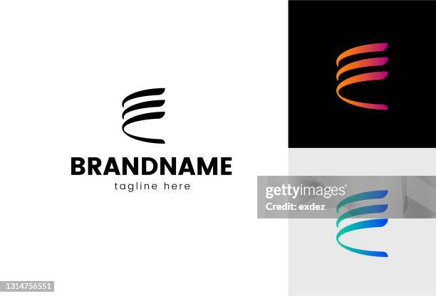 stockillustraties, clipart, cartoons en iconen met letter e logo set - logo