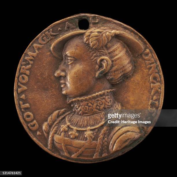 Emilia of Saxony, 1516-1591, Margravine of Brandenburg-Ansbach [obverse], 1540. Artist Master of the Pistorius Medal.