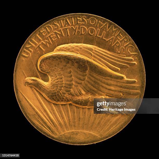 Double Eagle Twenty Dollar Gold Piece [reverse], model 1905-1907, struck 1907. Artist Augustus Saint-Gaudens.