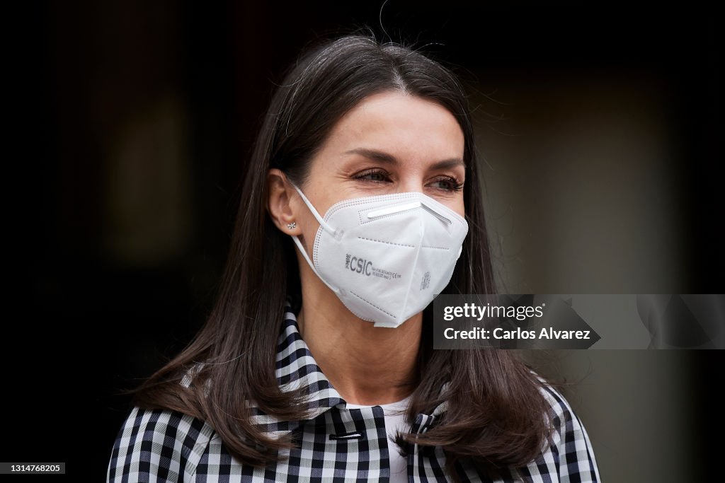 Queen Letizia Of Spain Attends A Meeting At The Royal Spanish Academy Headquarters