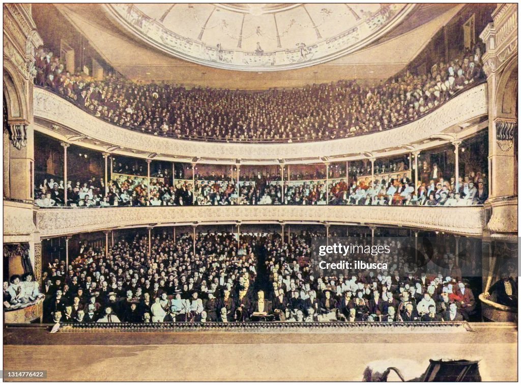 Antique photograph of the British Empire: Saturday night in the Princess's Theatre, Melbourne