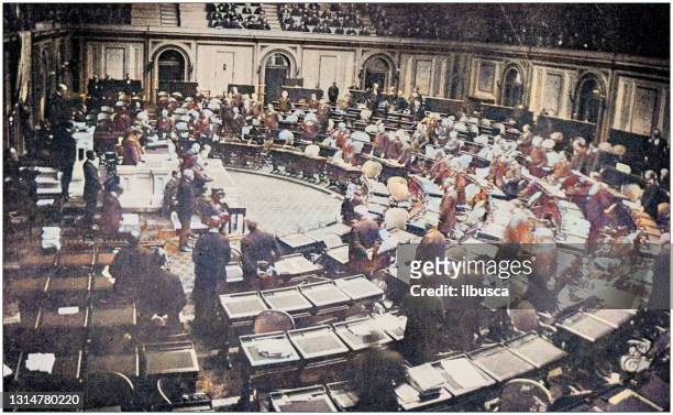 us army colorized photos: house of representatives, washington dc - congress stock illustrations