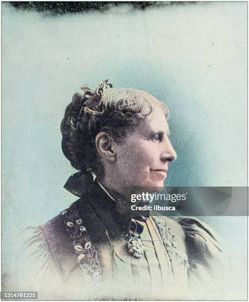 us army colorized photos: portrait of clara barton - toned image stock illustrations