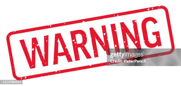 warning - stamp, imprint, seal template. vector stock illustration - brown dust cloud stock illustrations