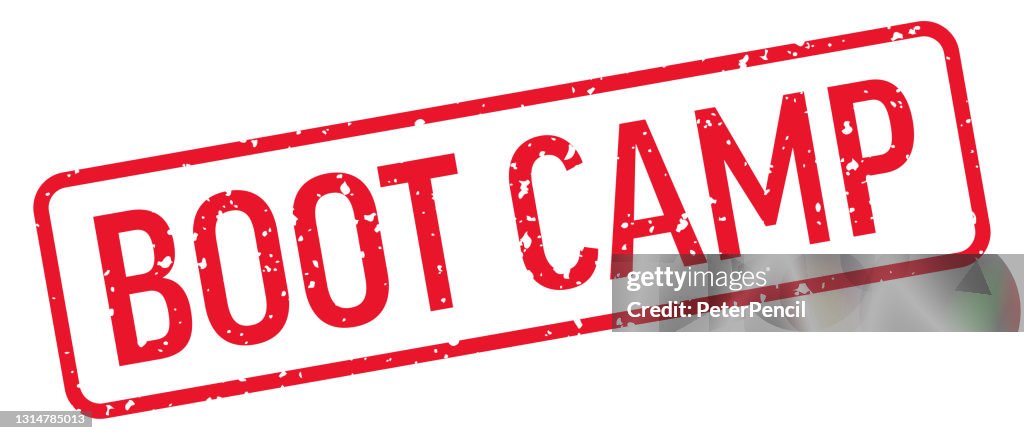 Boot Camp - Stempel, Afdruk, Zegel Sjabloon. Vector Stock Illustratie
