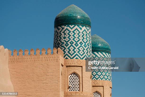 the old city of khiva - minaret stock pictures, royalty-free photos & images