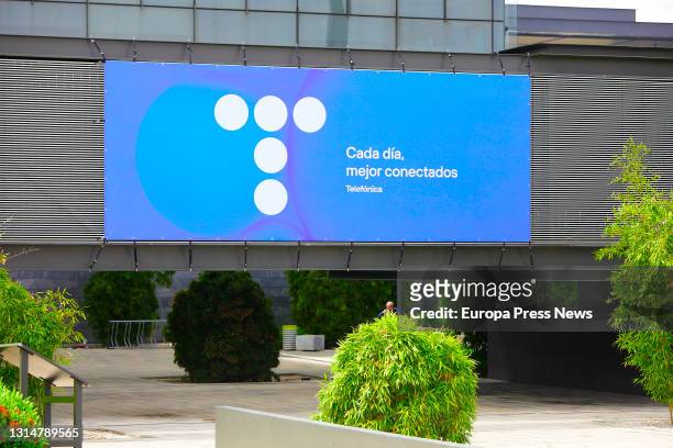 Telefonica's headquarters building, on 27 April 2021, in Madrid, Spain. Telefonica has changed its image for the first time in more than two decades...