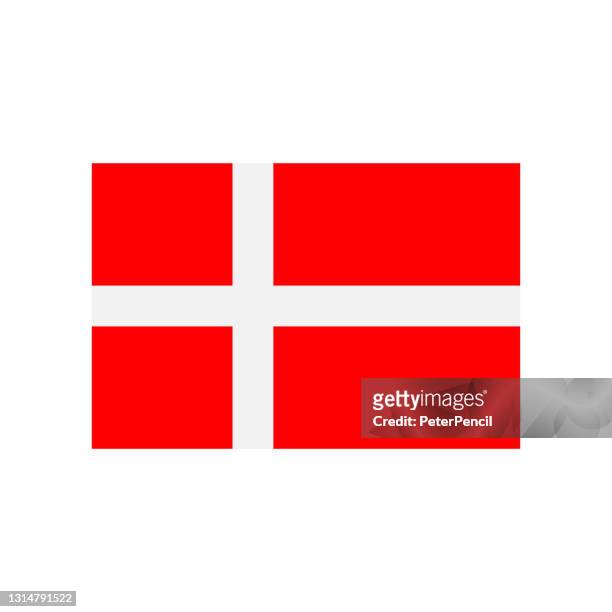 dänemark - flagge icon vektor illustration - rechteck - dänische flagge stock-grafiken, -clipart, -cartoons und -symbole