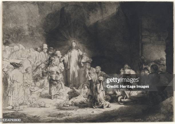 Christ Preaching , c. 1643/1649. Artist Rembrandt Harmensz van Rijn.