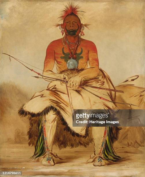 La-dóo-ke-a, Buffalo Bull, a Grand Pawnee Warrior, 1832. Artist George Catlin.
