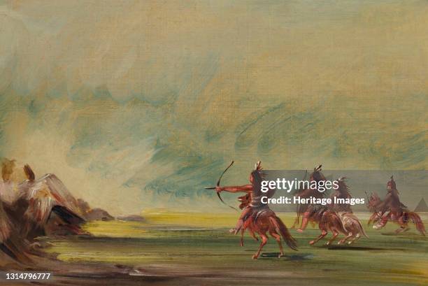 Comanche Giving Arrows to the Medicine Rock, 1837-1839. Artist George Catlin.