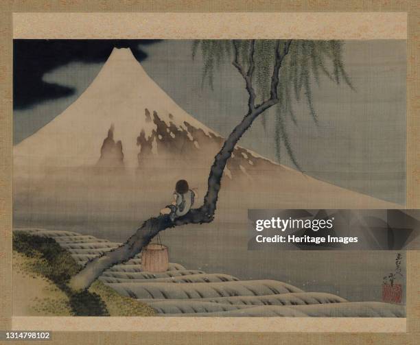 Boy Viewing Mount Fuji, 1839. Possibly by Katsushika Hokusai. Artist Hokusai.