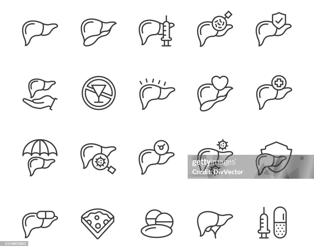 Liver icon set