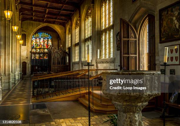 Interior of St Peter and St Paul church in Lavenham.