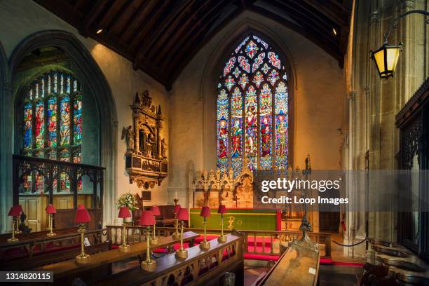 Interior of St Peter and St Paul church in Lavenham.