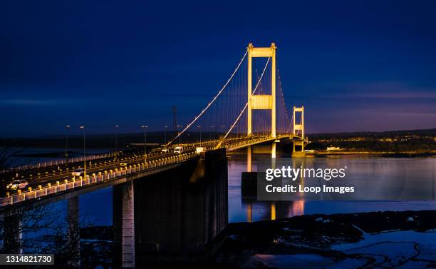 The first Severn bridge carries the M48 across the Bristol Channel to Wales.