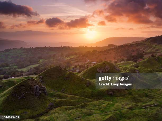 Sunrise over Llangattock Escarpment in the Brecon Beacons.