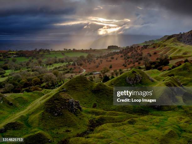Sunrise over Llangattock Escarpment in the Brecon Beacons.
